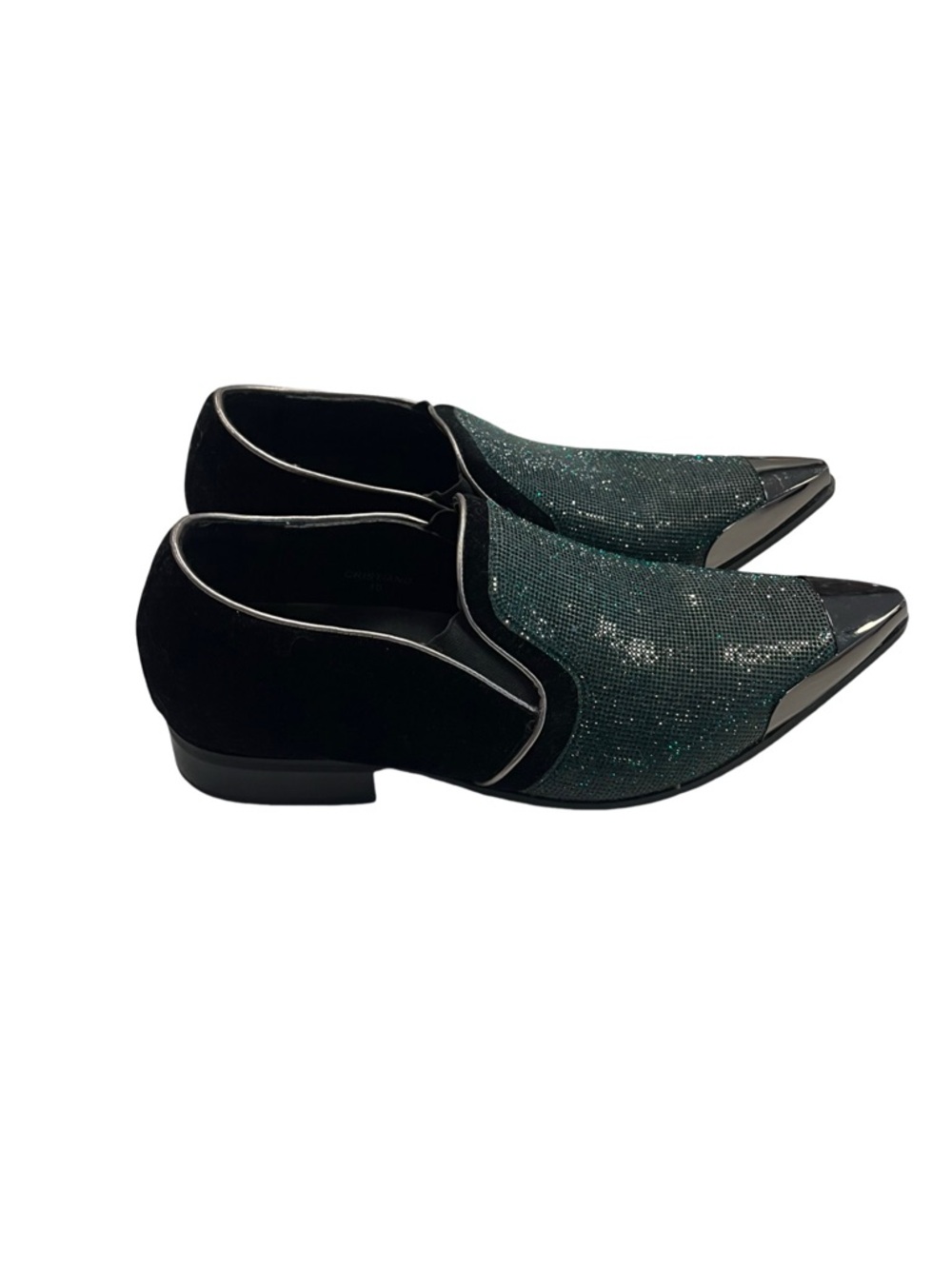 SP by St Patrick Christiano Rhinestones Green & Black Dress Shoes Mens Size 10